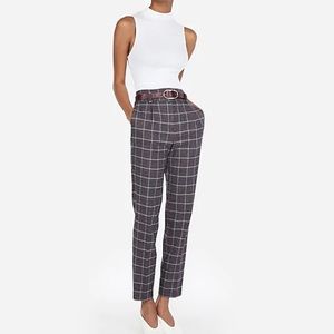 Express High Waisted Plaid Ankle Pant